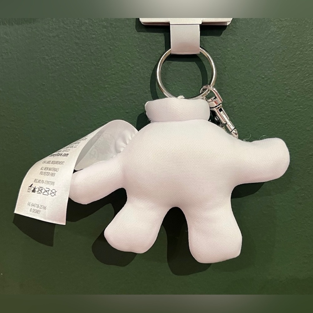 Disney Parks White Mickey Mouse Glove Hand Plush Keychain NEW - Picture 2 of 2